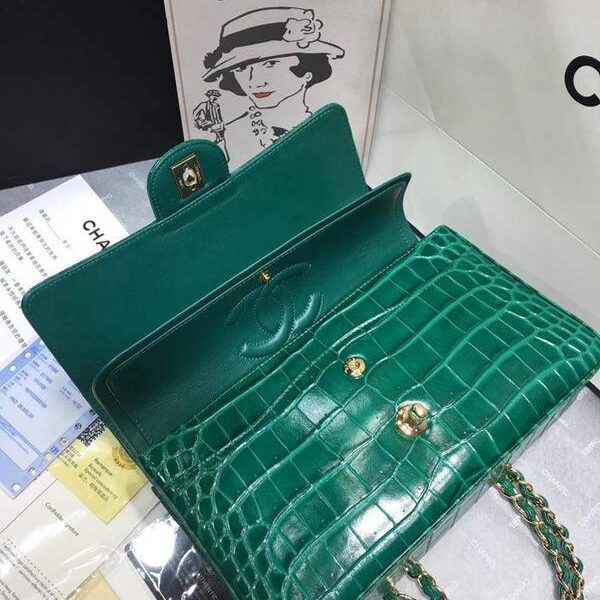 高仿原單chanel 01112最新經典款CF小牛皮壓花鱷魚紋時尚單肩鏈條口蓋包chb11834