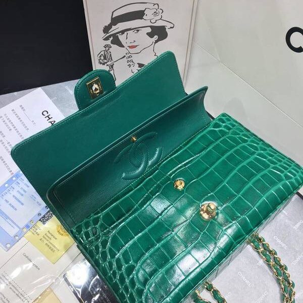 高仿原單chanel 01112最新經典款CF小牛皮壓花鱷魚紋時尚單肩鏈條口蓋包chb11834