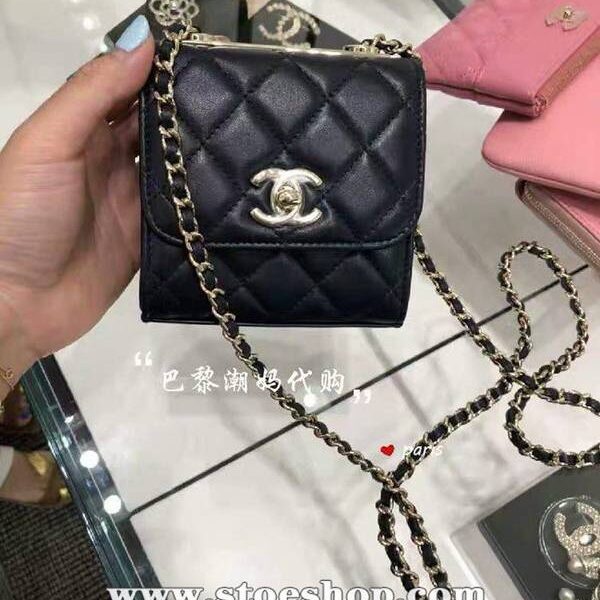 原單複製chanelA81633：2020年最新款方形mini小方包格羊皮單肩斜挎包chb11957