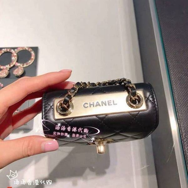 原單複製chanelA81633：2020年最新款方形mini小方包格羊皮單肩斜挎包chb11957