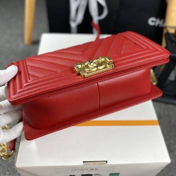奢侈品chanel 18秋冬爆款67086 leboy系列V格進口細球紋小牛皮chb12032
