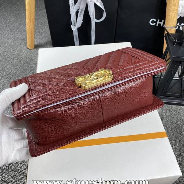 高仿包chanel 18秋冬爆款67086 leboy系列V格進口細球紋小牛皮chb12040