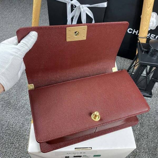 高仿包chanel 18秋冬爆款67086 leboy系列V格進口細球紋小牛皮chb12040