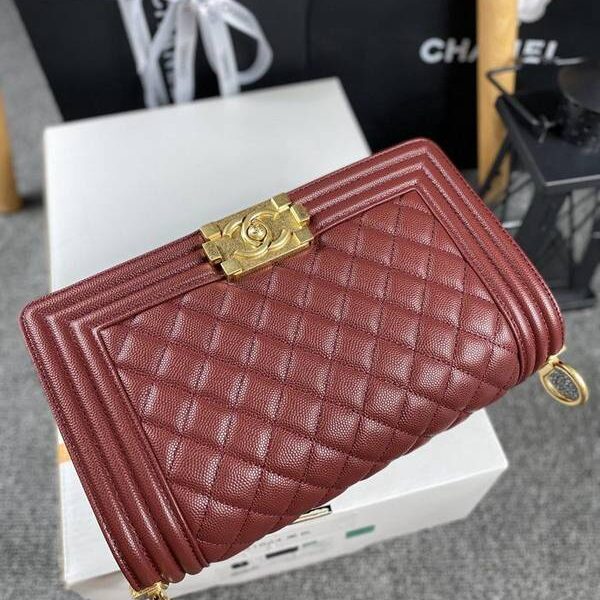 原單A貨chanel 18秋冬爆款67086 leboy系列菱格進口細球紋小牛皮chb12052