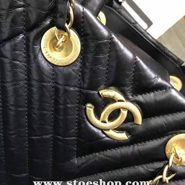 經典款A貨chanelA57974最新款v字紋復古小牛皮配與手柄母子購物小號手提包chb12170