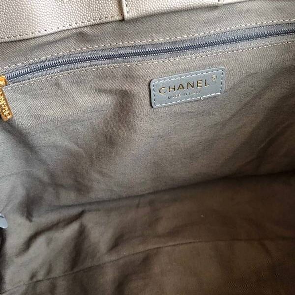 高仿A貨chanelA57974最新款棱格顆粒壓花小牛皮配與手柄母子購物小號手提包chb12172