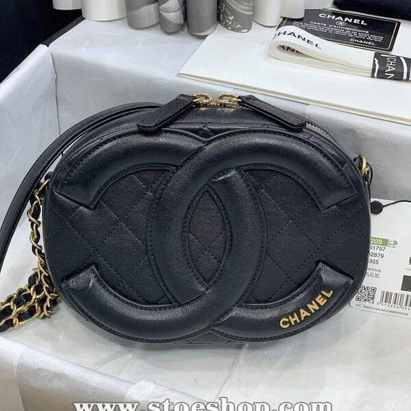 高仿包chanel 2020新品相機包大雙C標誌性logo山羊皮chb12380