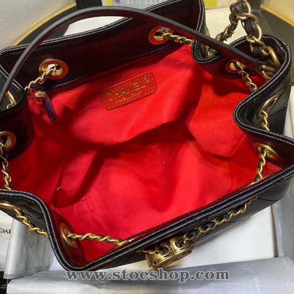 頂級原單chanel2020早秋新款黑金魚子醬牛皮水桶包chb12442 8 頂級原單chanel2020早秋新款黑金魚子醬牛皮水桶包chb12442
