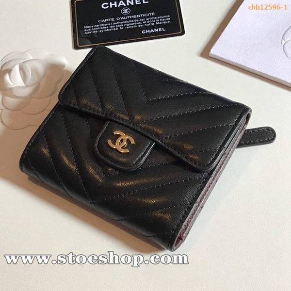 頂級1：1chanel V紋新款CF短三折錢包chb12596