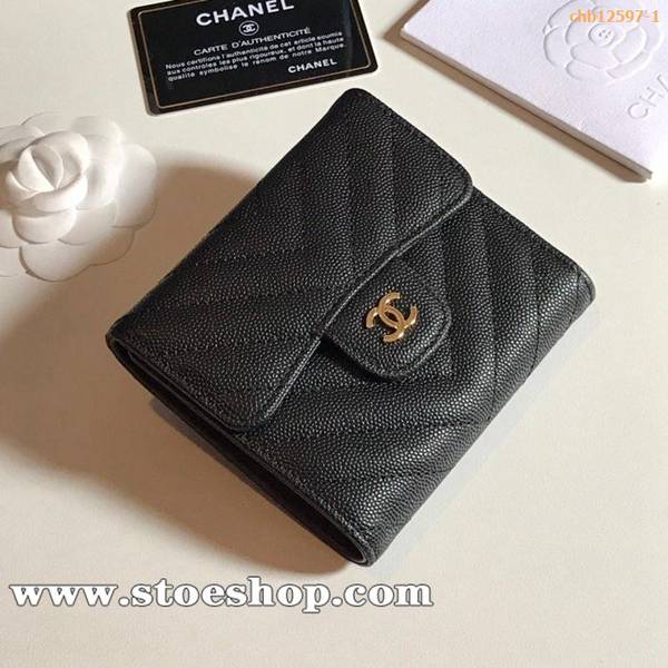 奢侈品chanel V紋新款CF短三折錢包chb12597