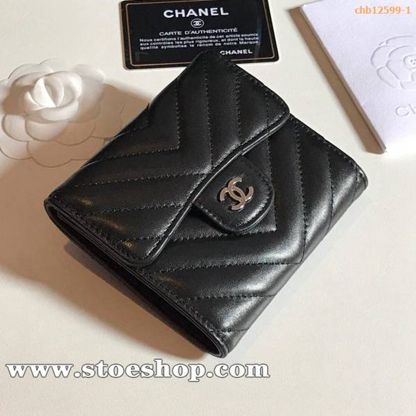 頂級高仿chanel V紋新款CF短三折錢包chb12599