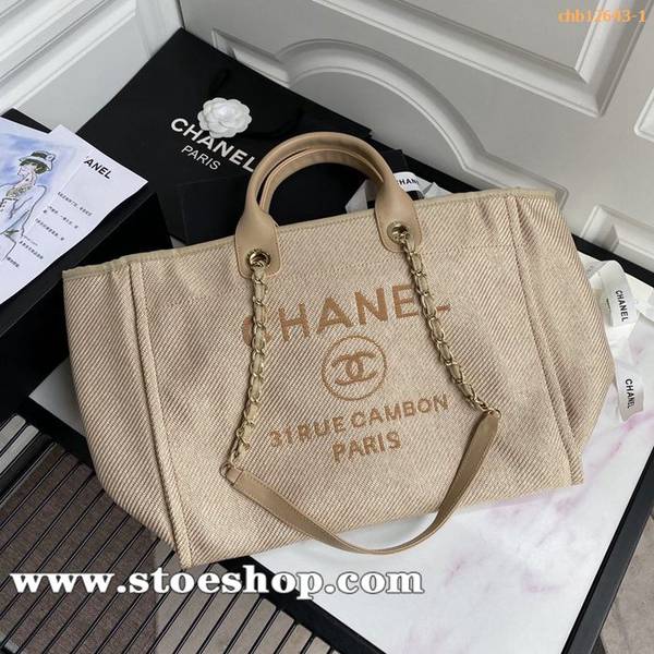 高仿包2020春夏最美度假風購物袋chanel tote鏈條纖維沙灘包chb12643