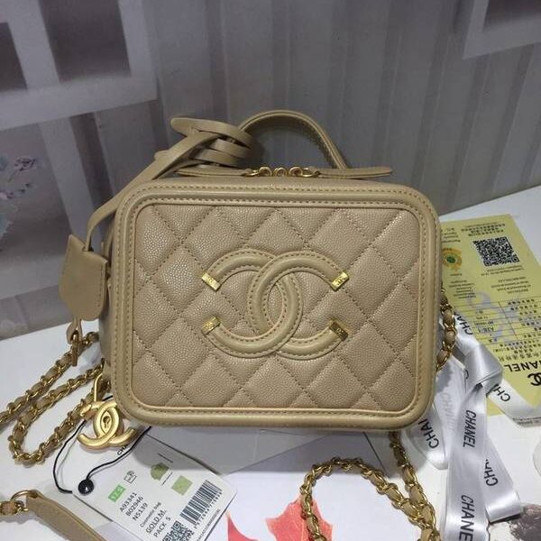 原單chanel 93341化妝包立體感logo原廠魚醬子牛皮chb12707
