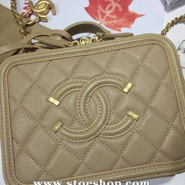 原單chanel 93341化妝包立體感logo原廠魚醬子牛皮chb12707