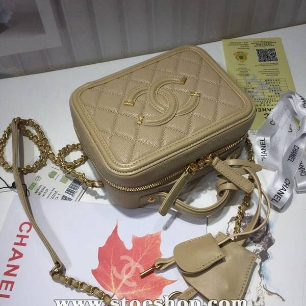 原單chanel 93341化妝包立體感logo原廠魚醬子牛皮chb12707