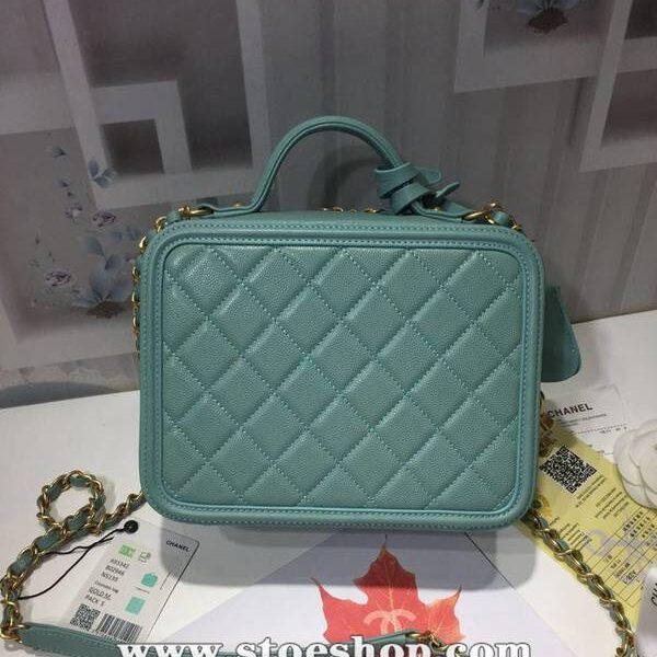 a貨chanel 93341化妝包立體感logo原廠魚醬子牛皮chb12708