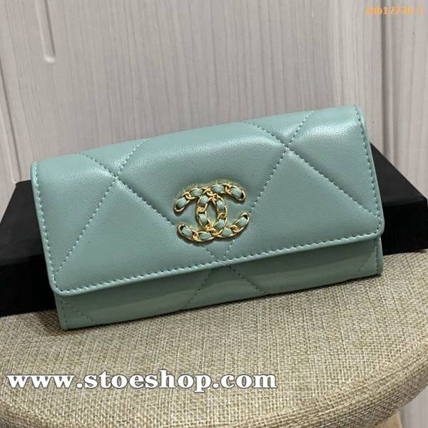 高仿精品推薦chanel 19系列兩折口蓋錢包放大的菱格紋chb12720
