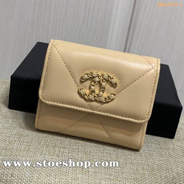 奢侈品a貨chanel19系三折短款口蓋錢包AP1064chb12723