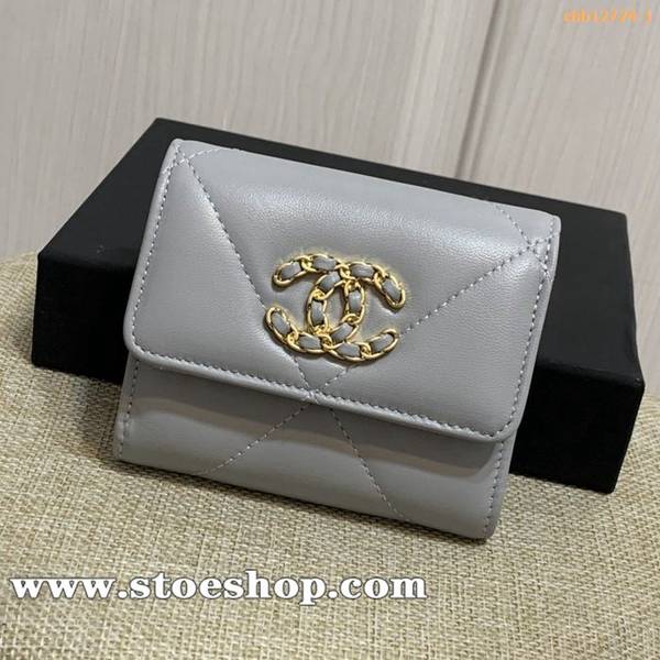 A貨之家chanel19系三折短款口蓋錢包AP1064chb12724
