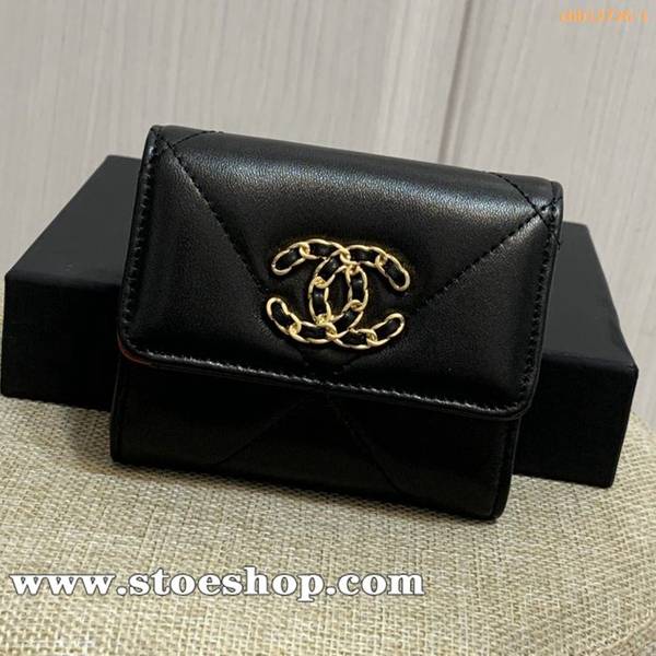 高仿網台灣chanel19系三折短款口蓋錢包AP1064chb12726