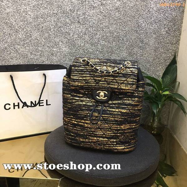 頂級原單chanel69966chanel最新編織黑配金色時尚雙肩背包chb12749