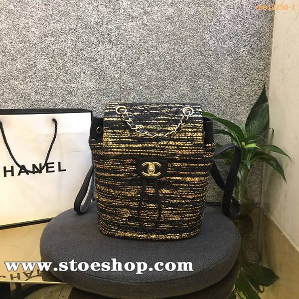 高仿包台灣chanel69966chanel最新編織黑配金色時尚雙肩背包chb12750