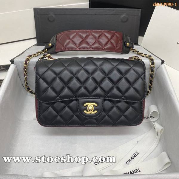 奢侈品AS2228 chanel秋冬新款mini CF 包身紅黑拼色chb12990 1 奢侈品AS2228 chanel秋冬新款mini CF 包身紅黑拼色chb12990