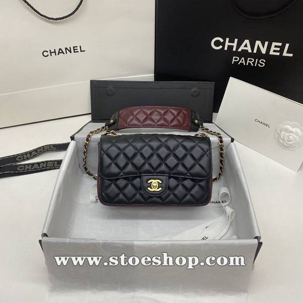 奢侈品AS2228 chanel秋冬新款mini CF 包身紅黑拼色chb12990 2 奢侈品AS2228 chanel秋冬新款mini CF 包身紅黑拼色chb12990
