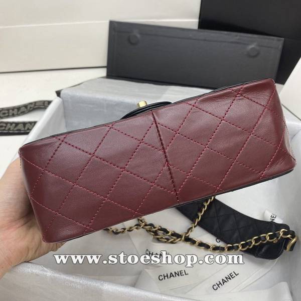 奢侈品AS2228 chanel秋冬新款mini CF 包身紅黑拼色chb12990 4 奢侈品AS2228 chanel秋冬新款mini CF 包身紅黑拼色chb12990