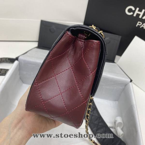 奢侈品AS2228 chanel秋冬新款mini CF 包身紅黑拼色chb12990 5 奢侈品AS2228 chanel秋冬新款mini CF 包身紅黑拼色chb12990
