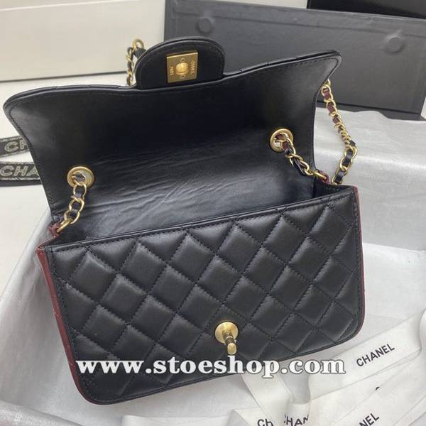 奢侈品AS2228 chanel秋冬新款mini CF 包身紅黑拼色chb12990 6 奢侈品AS2228 chanel秋冬新款mini CF 包身紅黑拼色chb12990