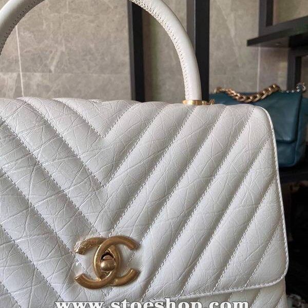 A貨1：1chanel 92991最新V格油臘皮配與油臘皮手柄單肩斜挎手提口蓋包chb13092