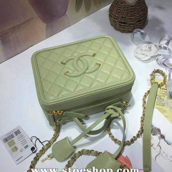 奢侈品chanel 93341化妝包logo原廠魚子醬牛皮chb13230
