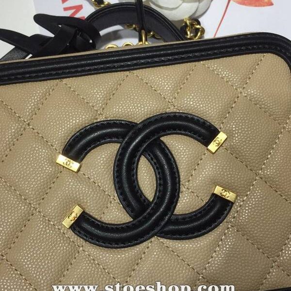 頂級原單chanel 93341化妝包logo原廠魚子醬牛皮chb13233