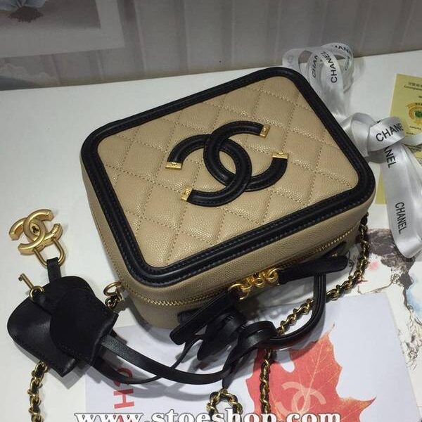 頂級原單chanel 93341化妝包logo原廠魚子醬牛皮chb13233