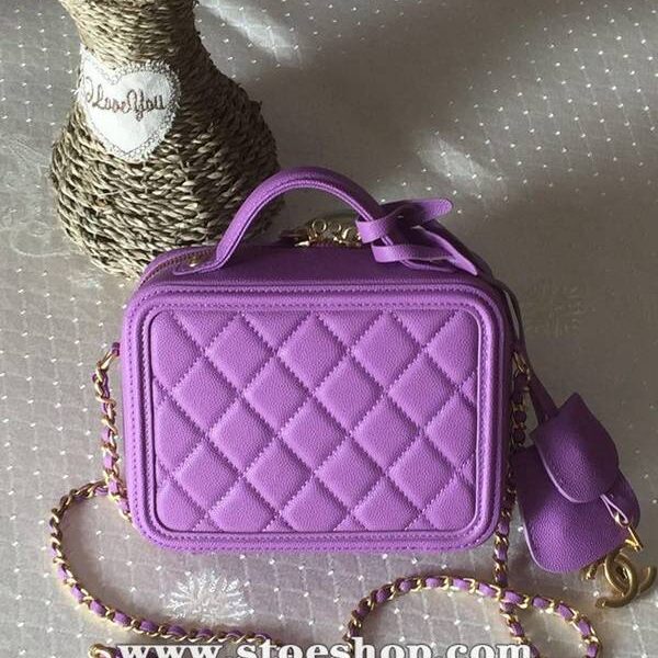 高仿精品批發chanel 93341化妝包logo原廠魚子醬牛皮chb13237