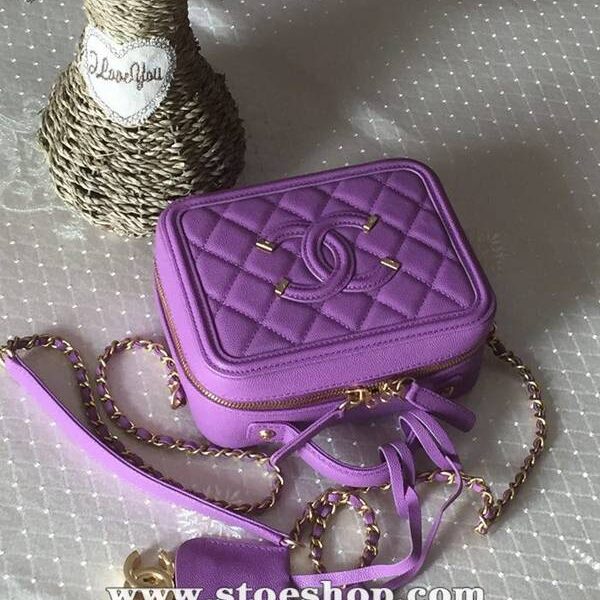 高仿精品批發chanel 93341化妝包logo原廠魚子醬牛皮chb13237