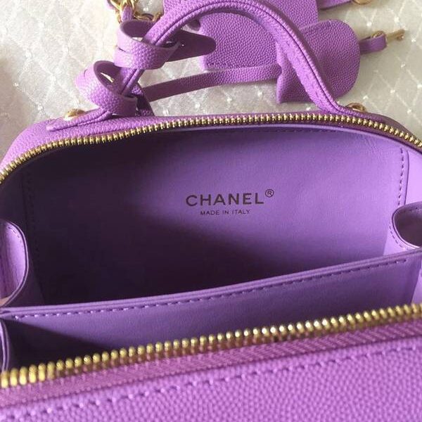 高仿精品批發chanel 93341化妝包logo原廠魚子醬牛皮chb13237