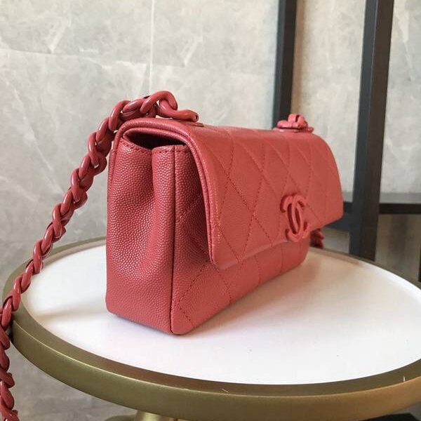 高仿精品批發chanel 21早春度假系列 AS2302熊貓包翻蓋鏈條包顆粒壓花小牛皮chb13494