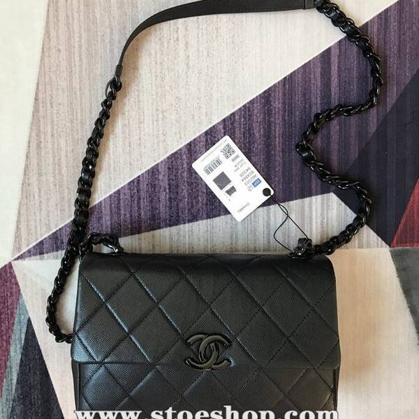 頂級1：1chanel 21早春度假系列AS2303熊貓包翻蓋鏈條包顆粒壓花小牛皮chb13500
