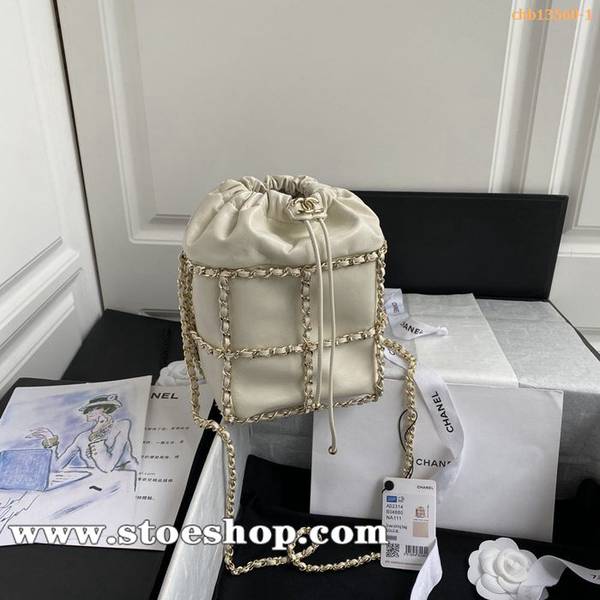 高仿名牌包chanel 2020 AS2314羊皮抽繩水桶包chb13560