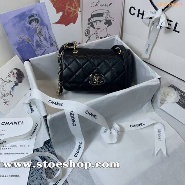 奢侈品chanel 2021早春最新度假系列AS2317翻蓋鏈條包進口小羊皮chb13569