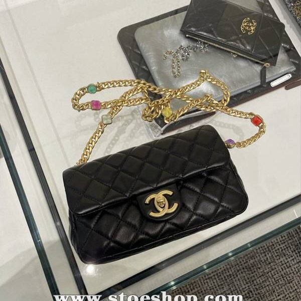 高仿精品批發chanel21早春寶石鏈條包AS2379爆款五彩寶石口蓋包chb13607