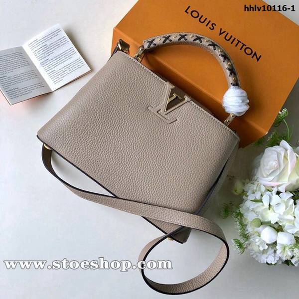原單lv新品M52384 Louis vuitton Capucines BB小號進口荔枝紋牛皮hhlv10116