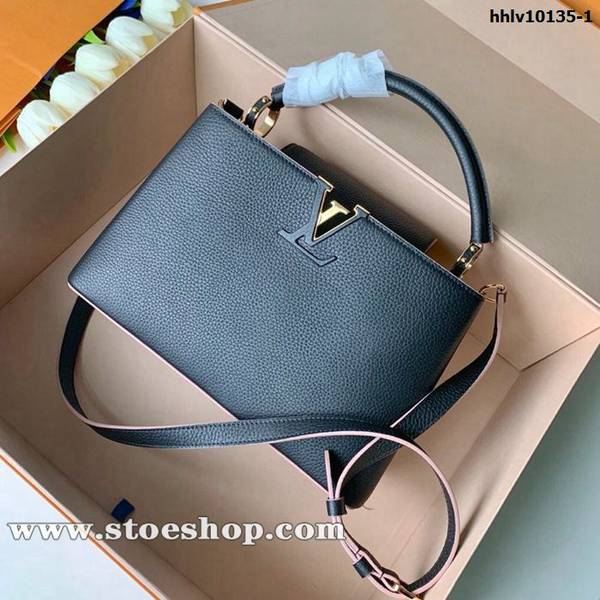 頂級高仿原單M53854 Capucines手袋全粒面Taurillon 皮革hhlv10135