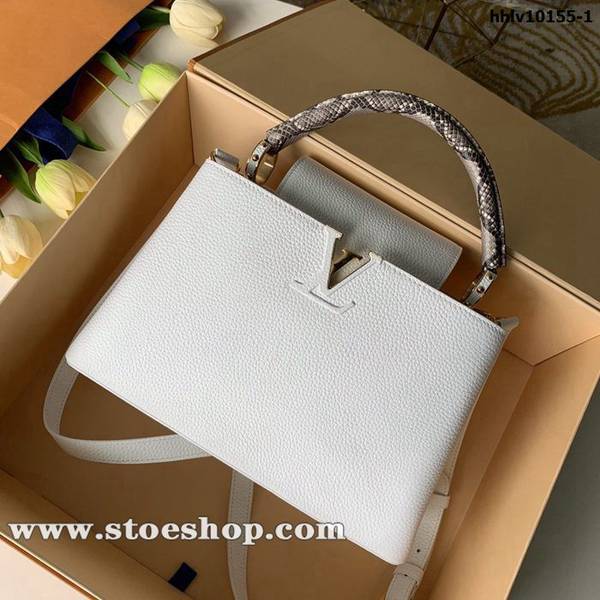 原單1：1原單N93045 純白/蛇皮Capucines手袋全粒面Taurillon 皮革hhlv10155