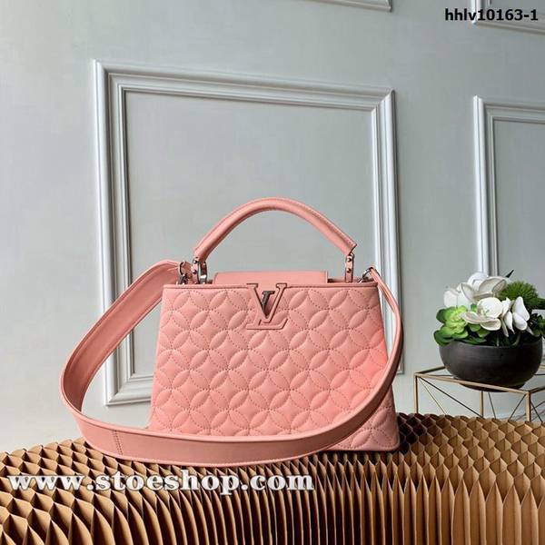 高仿奢侈品M55366粉色Monogram Capucines BB 手袋hhlv10163