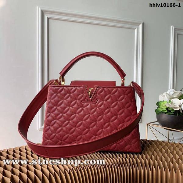高仿a貨M55366紅色Monogram Capucines小號手袋hhlv10166