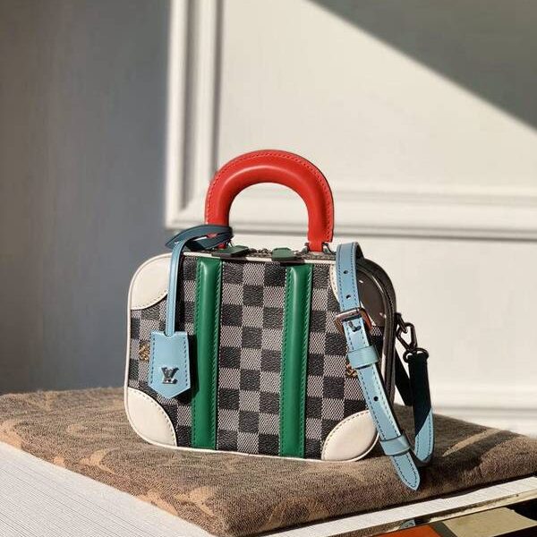 高仿精品推薦N40233 Nicolas Ghesquière 賦予經典 Damier 帆布小牛皮Valisette BB 手袋hhlv10482