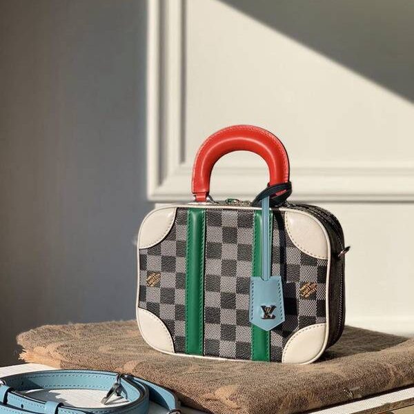 高仿精品推薦N40233 Nicolas Ghesquière 賦予經典 Damier 帆布小牛皮Valisette BB 手袋hhlv10482